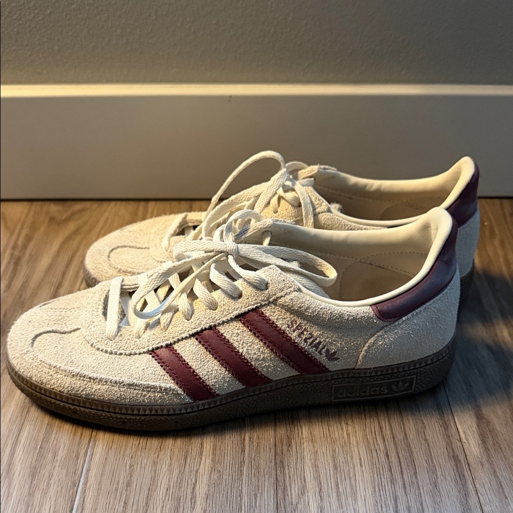 Adidas Cream and Maroon Spezial Sneakers